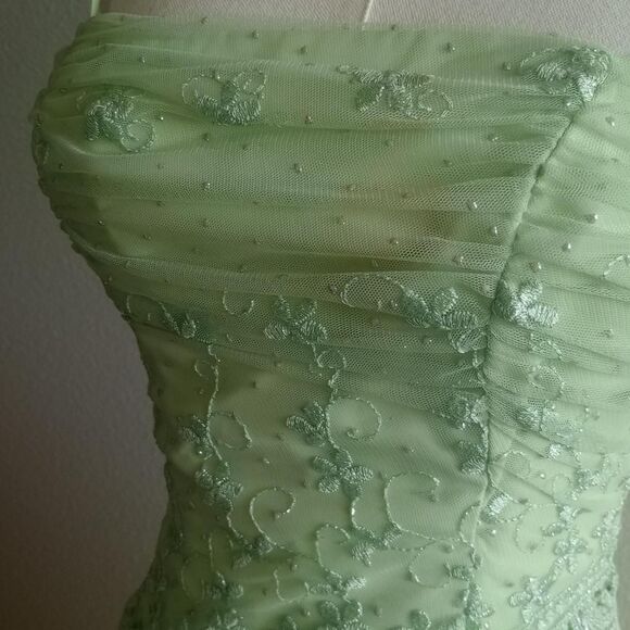 Y2K Sparkly Floral Ruched Fairy Prom Dress - Picture 3 of 8